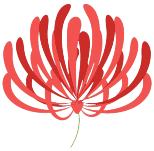 Stylized red flower with petals